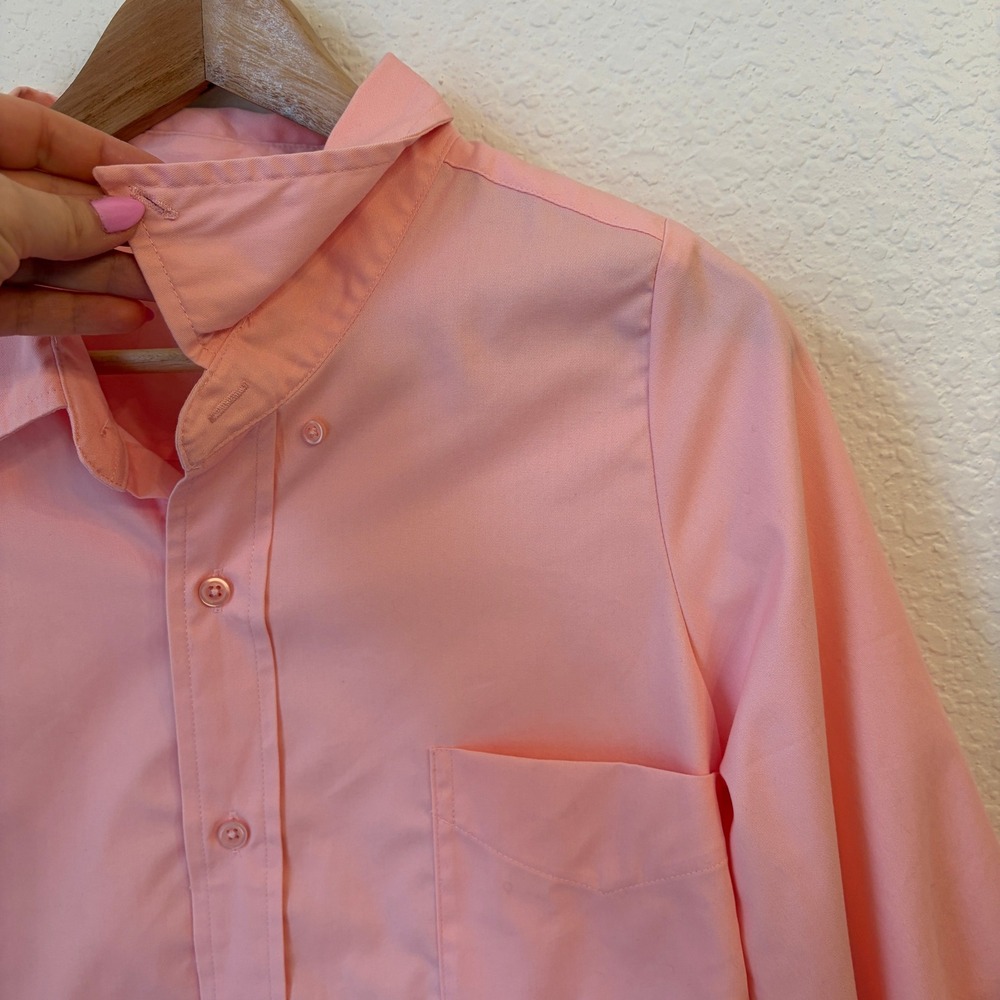 KMJ Meeghan Shirt Button Down Womens XS Pink 3/4 Puff Sleeve Cotton Top Blouse - Picture 5 of 9